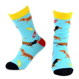 Women's Hotdog Novelty Socks - Blue